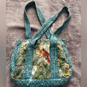 Bird print cute nature quilt handbag